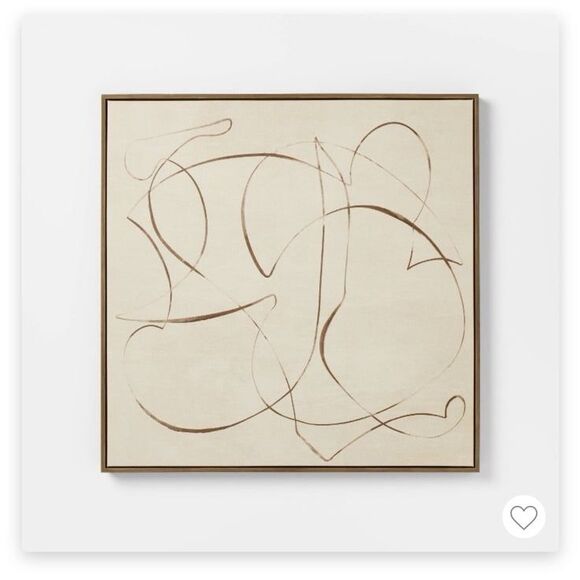 30"x30" Line Abstract Framed Canvas Wall Art threshold x Studio McGee - Picture 1 of 2